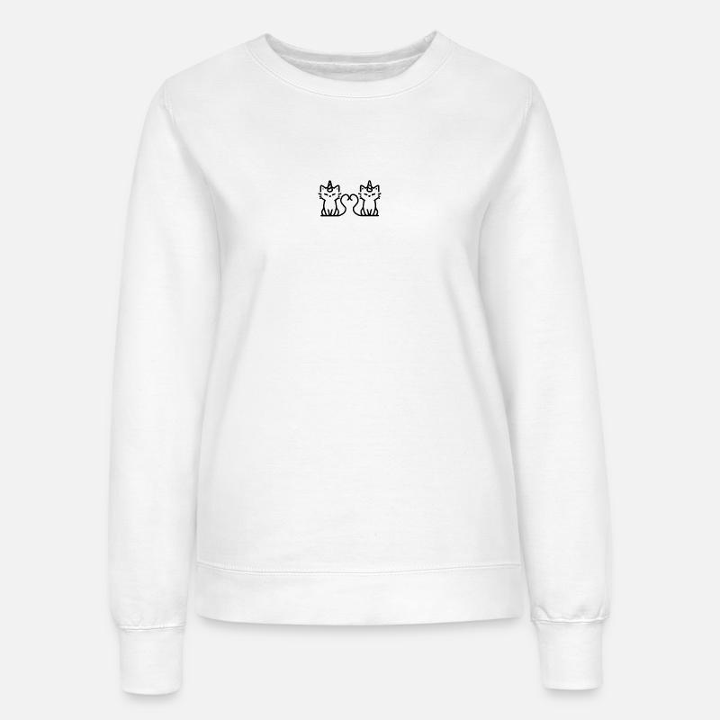 Katte-enhjørninger forelskede - Sweatshirt til damer - hvid