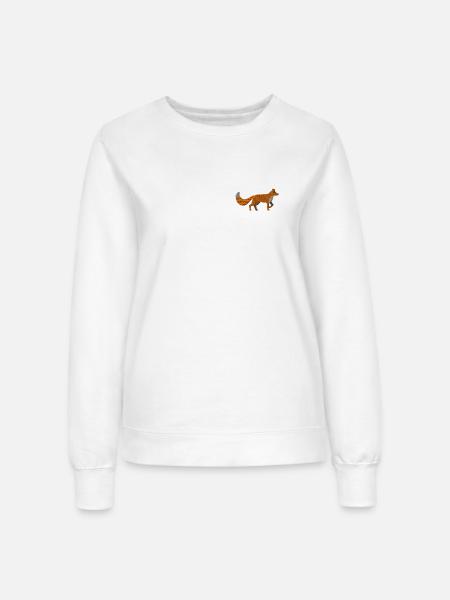 Fuchs bestickt - Frauen Sweatshirt - Weiß