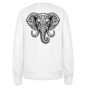 Majestätischer Elefantenkopf - Frauen Sweatshirt - Weiß - Hinten - AI Model Female 172 dark (172cm)