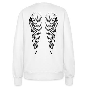 Ailes d'ange, ange gardien, ailes. - Sweat Femme - blanc - Dos - AI Model Female 172 dark (172cm)