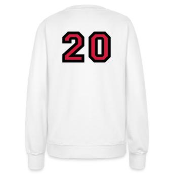 Le numéro 20 - nombre de vingt - Sweat Femme - blanc - Dos - AI Model Female 172 dark (172cm)