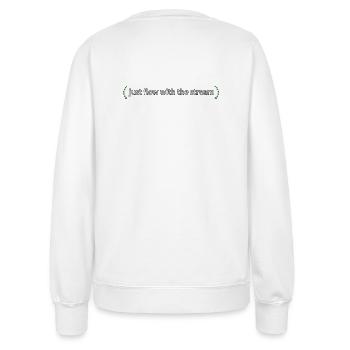 just flow with the stream - Frauen Sweatshirt - Weiß - Hinten - AI Model Female 172 dark (172cm)