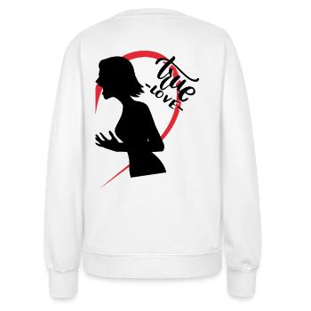 Schreiende Frau Rechte Hälfte - Frauen Sweatshirt - Weiß - Hinten - AI Model Female 172 dark (172cm)