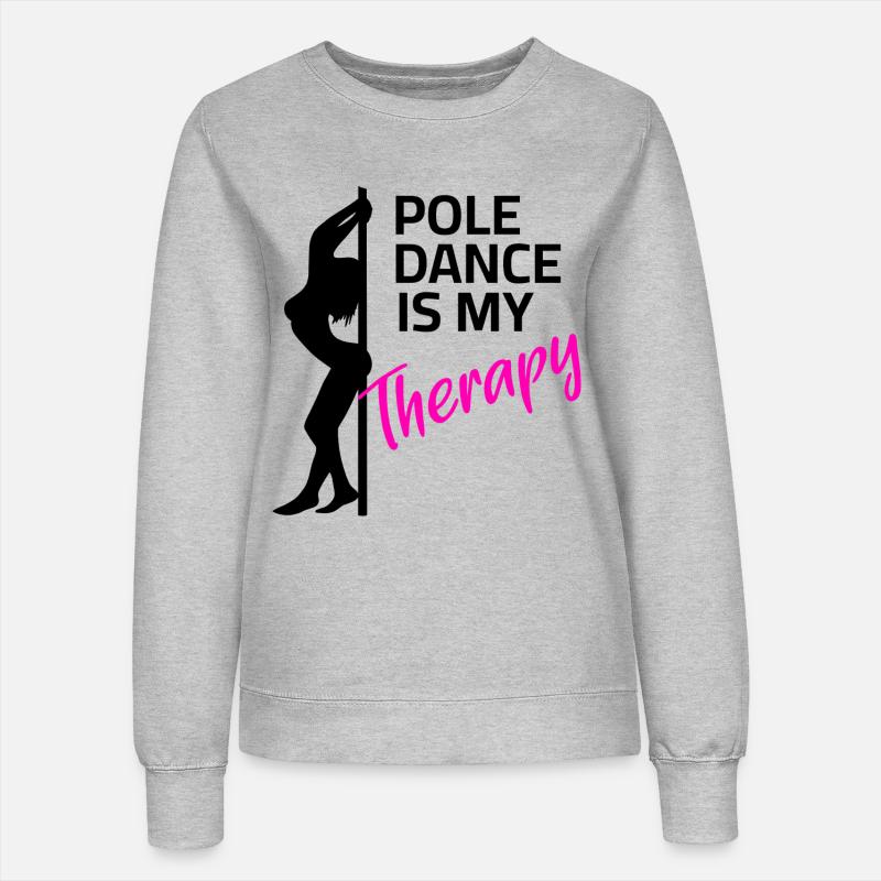 Poledance er min terapi - Sweatshirt til damer - grå meleret