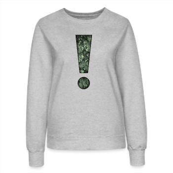 Ausrufezeichen tropische Pflanzen Dschungel - Frauen Sweatshirt - Grau meliert - Vorne - AI Model Female 172 dark (172cm)