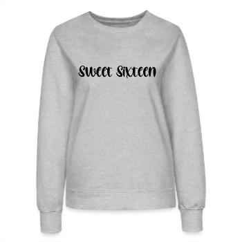 SWEET SIXTEEN - 16E ANNIVERSAIRE - CADEAUX D’ANNIVERSAIRE - Sweat Femme - gris chiné - Devant - AI Model Female 172 dark (172cm)