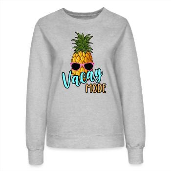 Vacay Mode Ananas &; Sonnenbrille Sommerurlaub - Frauen Sweatshirt - Grau meliert - Vorne - AI Model Female 172 dark (172cm)