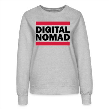 Digital Nomad - Frauen Sweatshirt - Grau meliert - Vorne - AI Model Female 172 dark (172cm)