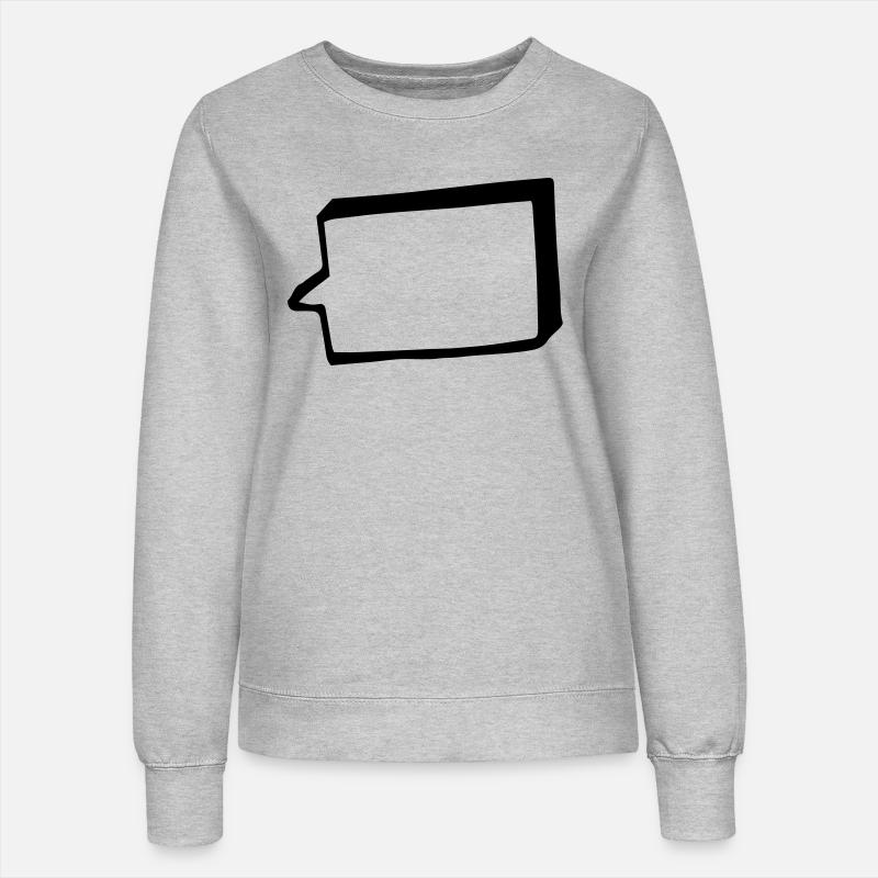 Sprechblase, 3D, groß, dicker Rand - Frauen Sweatshirt - Grau meliert