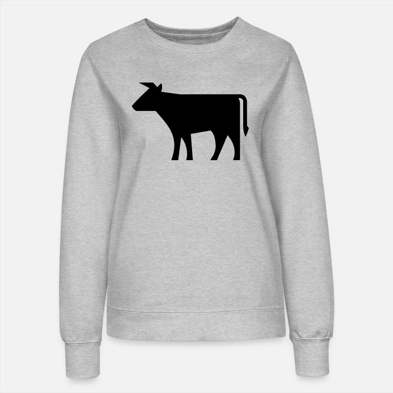 vache - Sweat Femme - gris chiné