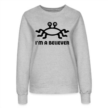 FSM Believer - Frauen Sweatshirt - Grau meliert - Vorne - AI Model Female 172 dark (172cm)