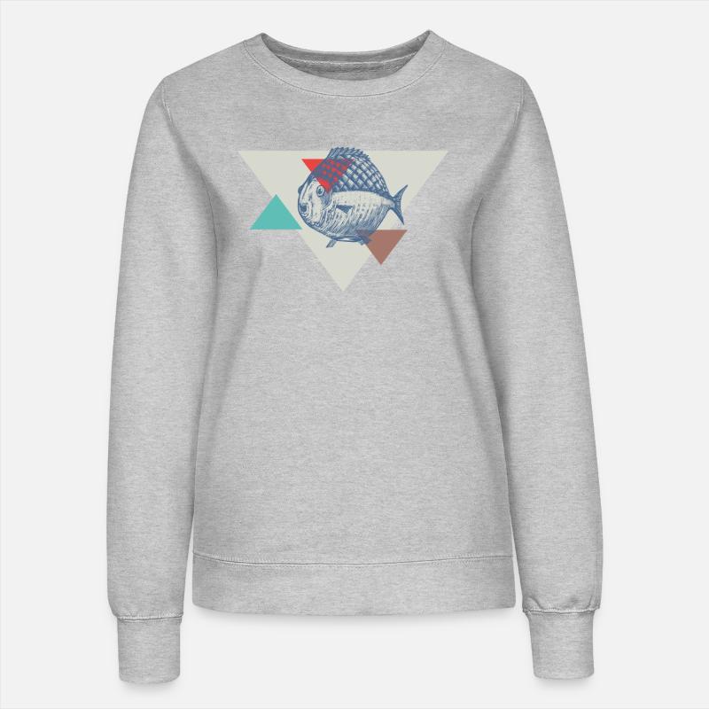 Conception de triangle de poisson - Sweat Femme - gris chiné