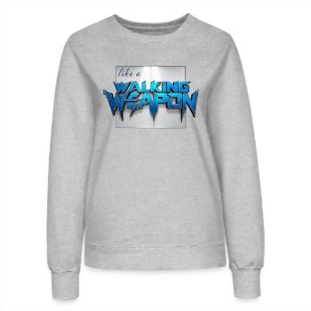 wie eine wandelnde Waffe - Frauen Sweatshirt - Grau meliert - Vorne - AI Model Female 172 dark (172cm)