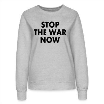 Stop the war now - Frauen Sweatshirt - Grau meliert - Vorne - AI Model Female 172 dark (172cm)