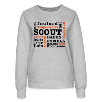 Scout Wörter - Frauen Sweatshirt - Grau meliert - Vorne - AI Model Female 172 dark (172cm)