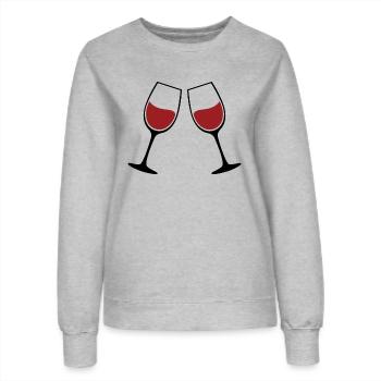Weingläser Silhouette - Frauen Sweatshirt - Grau meliert - Vorne - AI Model Female 172 dark (172cm)