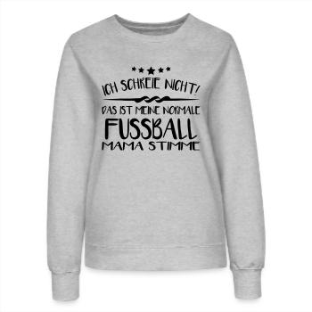 Ich schreie nicht Fussball - Frauen Sweatshirt - Grau meliert - Vorne - AI Model Female 172 dark (172cm)