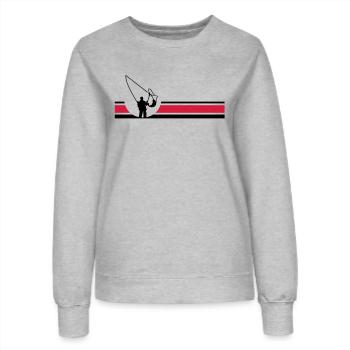 Fliegenfischen - Frauen Sweatshirt - Grau meliert - Vorne - AI Model Female 172 dark (172cm)