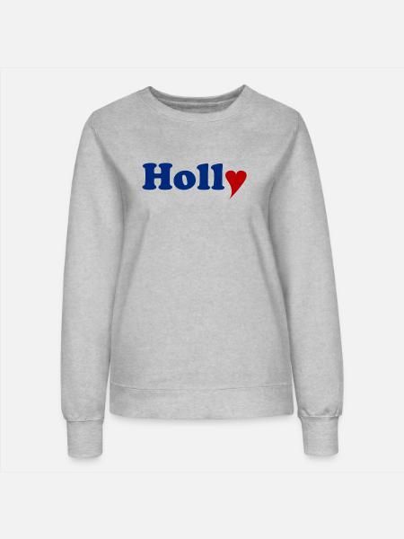 Holly mit Herz - Frauen Sweatshirt - Grau meliert