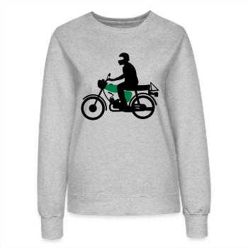 Fahrzeug - Simson S51 - Frauen Sweatshirt - Grau meliert - Vorne - AI Model Female 172 dark (172cm)