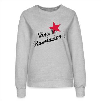 Viva la Revolucion! - Frauen Sweatshirt - Grau meliert - Vorne - AI Model Female 172 dark (172cm)