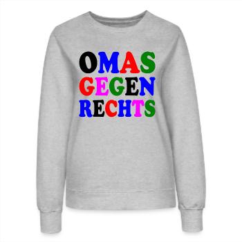 Omas gegen rechts - Frauen Sweatshirt - Grau meliert - Vorne - AI Model Female 172 dark (172cm)