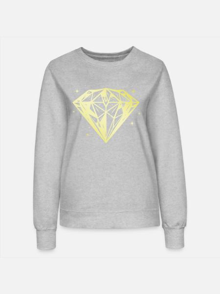 Diamant Juwel Gold Silhouette - Frauen Sweatshirt - Grau meliert