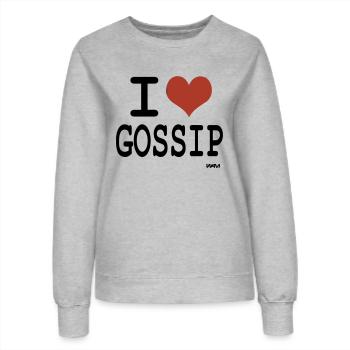 i love gossip by wam - Sweat Femme - gris chiné - Devant - AI Model Female 172 dark (172cm)