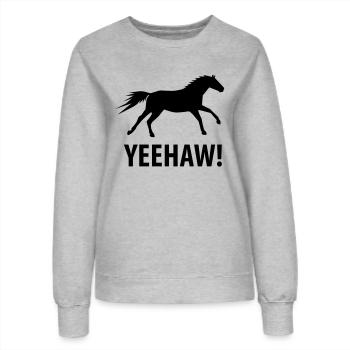 Yeehaw Wildpferd Pferd - Frauen Sweatshirt - Grau meliert - Vorne - AI Model Female 172 dark (172cm)