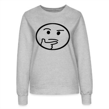 Smiley, Emoji, Nachdenklich - Frauen Sweatshirt - Grau meliert - Vorne - AI Model Female 172 dark (172cm)