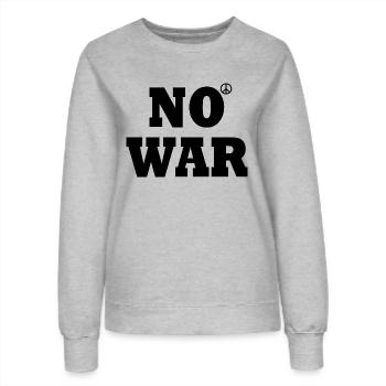 No war - Frauen Sweatshirt - Grau meliert - Vorne - AI Model Female 172 dark (172cm)
