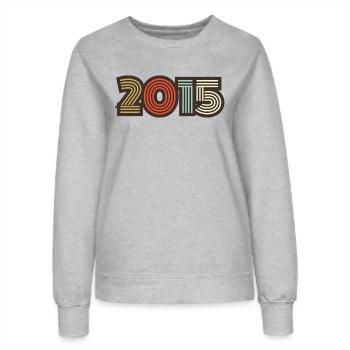2015 Retro Jahrgang - Frauen Sweatshirt - Grau meliert - Vorne - AI Model Female 172 dark (172cm)