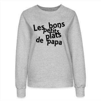 les bons petits plats de papa - Frauen Sweatshirt - Grau meliert - Vorne - AI Model Female 172 dark (172cm)