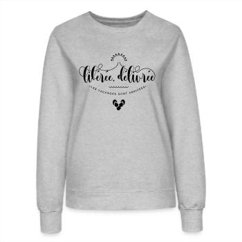 Libérée, délivrée les vacances sont arrivées - Sweat Femme - gris chiné - Devant - AI Model Female 172 dark (172cm)