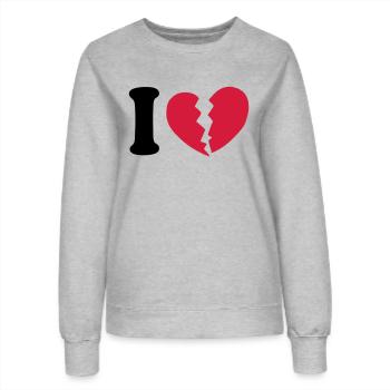 I hate - Sweat Femme - gris chiné - Devant - AI Model Female 172 dark (172cm)