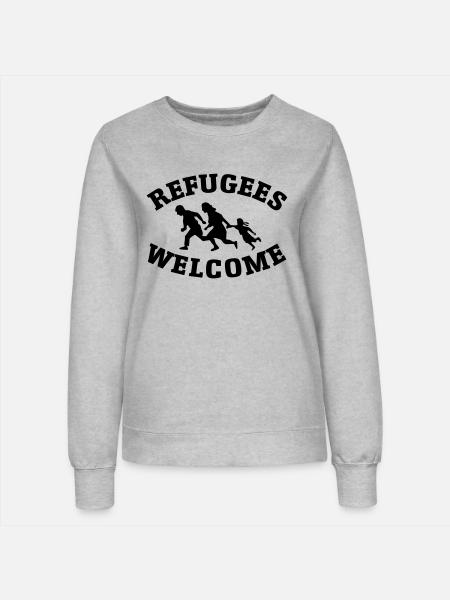refugees flüchtlinge - Frauen Sweatshirt - Grau meliert
