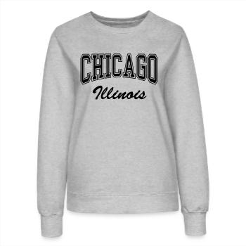 Chicago Illinois - Women’s Sweatshirt - heather grey - Front - AI Model Female 172 dark (172cm)