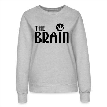 THE BRAIN - Frauen Sweatshirt - Grau meliert - Vorne - AI Model Female 172 dark (172cm)