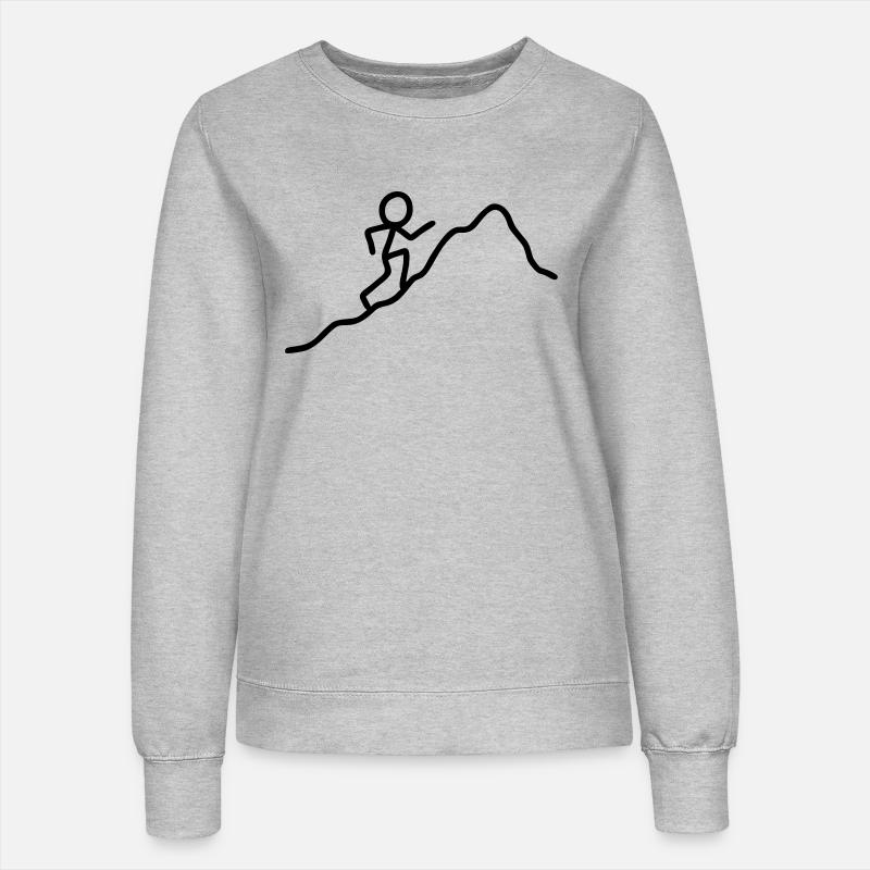 Strichmännchen Berg besteigen - Frauen Sweatshirt - Grau meliert