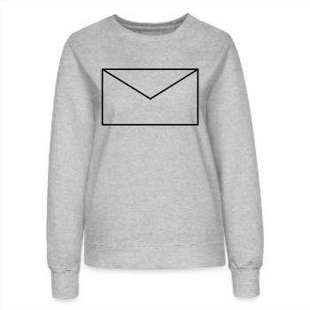 Vecteur de lettre enveloppe - Sweat Femme - gris chiné - Devant - AI Model Female 172 dark (172cm)