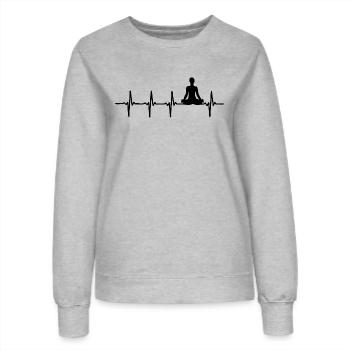 Battement de cœur Yoga - Sweat Femme - gris chiné - Devant - AI Model Female 172 dark (172cm)
