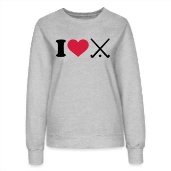 Hockey - Frauen Sweatshirt - Grau meliert - Vorne - AI Model Female 172 dark (172cm)