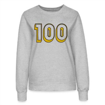 100. 100 YEARS. 100th ANNIVERSARY. ANNIVERSARY - Women’s Sweatshirt - heather grey - Front - AI Model Female 172 dark (172cm)