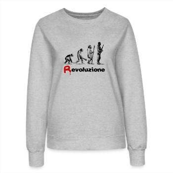 Revoluzione - Sweat Femme - gris chiné - Devant - AI Model Female 172 dark (172cm)