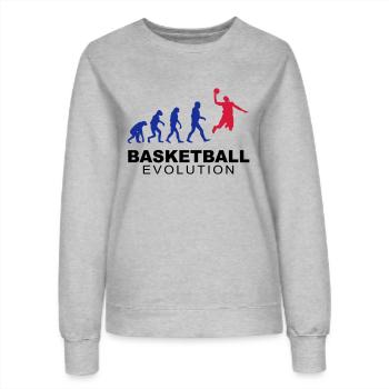 Basketball evolution - Women’s Sweatshirt - heather grey - Front - AI Model Female 172 dark (172cm)