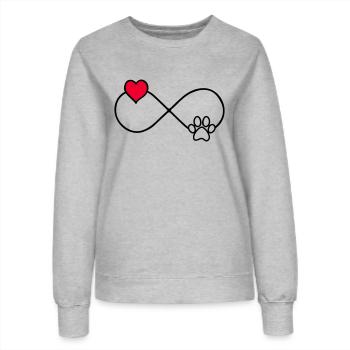 hundepfote love forever - Frauen Sweatshirt - Grau meliert - Vorne - AI Model Female 172 dark (172cm)