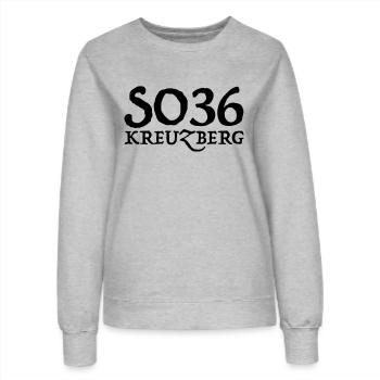 SO36 Kreuzberg - Frauen Sweatshirt - Grau meliert - Vorne - AI Model Female 172 dark (172cm)
