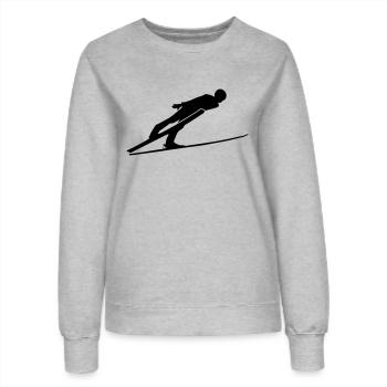 Ski Jumping - Frauen Sweatshirt - Grau meliert - Vorne - AI Model Female 172 dark (172cm)