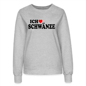 Ich liebe schwänze - Frauen Sweatshirt - Grau meliert - Vorne - AI Model Female 172 dark (172cm)