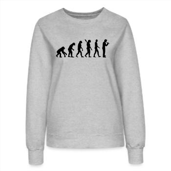 Flöte - Frauen Sweatshirt - Grau meliert - Vorne - AI Model Female 172 dark (172cm)